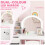 AIYAPLAY Girls Dressing Table with 2-Colour LED Mirror and Stool, White 5