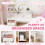 AIYAPLAY Girls Dressing Table with 2-Colour LED Mirror and Stool, White 6