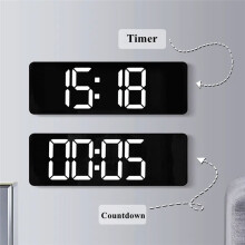 Orologio da Parete Digitale Controllo Remoto Temperatura Data Settimana Display Spegnimento Memoria Orologio da Tavolo Montaggio A Parete Doppi