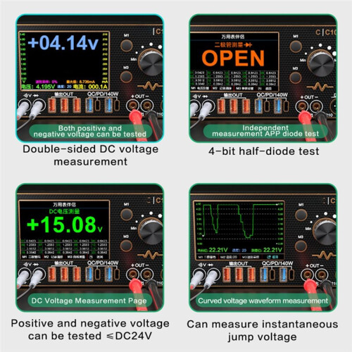 I2C C10 Waveform Ammeter for Motherboard PCB Repair Current Voltage Measurement Diode Testing Soldering Tool 1