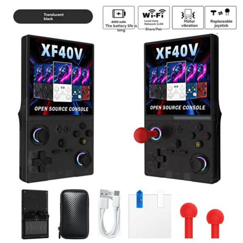 XF40V Retro Handheld Game Console 4.0-Inch Screen Linux WiFi GamePad RGB Light Effect Supports 30+ Emulators A 1
