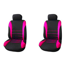Housses de Siège D'Auto Avant Housse de Siège Baquet Sport Prêt pour Airbag Avant, Ensemble de 4 Housses de Siège D'Automobile (Noir + Rose)