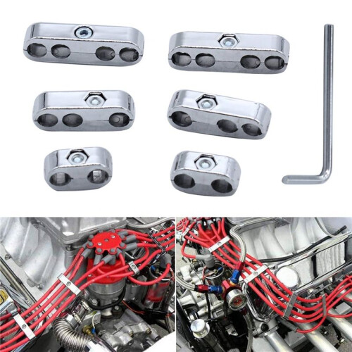 2set 7mm 8mm Chrome  Wire Separators Looms Dividers for  Chevy 9723 1