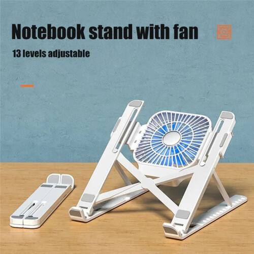 Supporto di Raffreddamento Pieghevole per Laptop con Ventola di Raffreddamento, Supporto per Tablet, Supporto di Raffreddamento per Notebook con 1