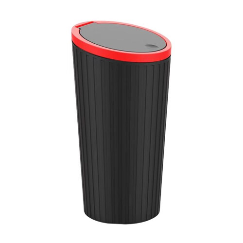 Press Type Car Trash Can with Lid, Waterproof Interior Bin for Car Cup Holder, Multi-Functional Vehicle Garbage Storage
