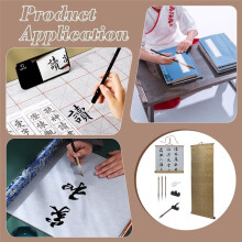 6Pcs Chinese Calligraphy Brushes Set,Painting Writing Watercolor Sumi Brushes Set with Water Writing Cloth for Beginners