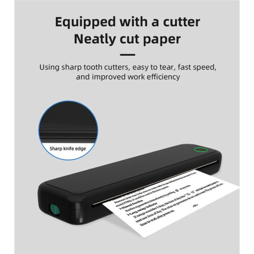 A4 Portable Thermal Printer Inkless BT Wireless Portable Printer Min Portable A4 Label Maker Home Office Use Black 2