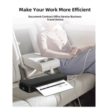 A4 Portable Thermal Printer Inkless BT Wireless Portable Printer Min Portable A4 Label Maker Home Office Use Black