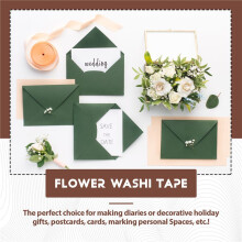 Gold Foil Flower Washi Tape Set, Floral Washi Tape, Botanical Washi Tape for Journal, Arts and DIY Crafts
