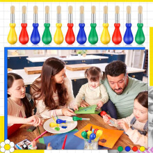 36 Brushes for Kids Large Brushes Easy to Hold Brushes Bulk Color Brushes for Back-To-School Artsupplies Projects