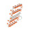 Foldable Plastic Clothes Drying Rack with Clips, 31x34cm, White/Orange 8