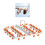 Foldable Plastic Clothes Drying Rack with Clips, 31x34cm, White/Orange 1