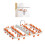 Foldable Plastic Clothes Drying Rack with Clips, 31x34cm, White/Orange 9