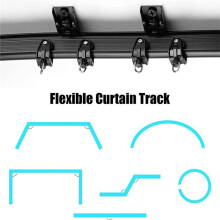 Bendable Ceiling Smooth Rails with Mounting Hooks and Rollers RV Curtain Spacer for Dormitory Living Room Office Kitchen