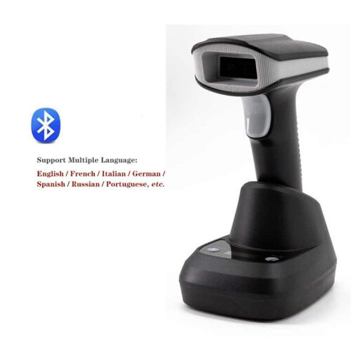 Handheld  Barcode Scanner QR Code Wireless 1D 2D Barcode Reader with Base for Supermarkets 2