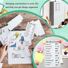 4 Stuks Takenlijst Memobord Verwijderbaar Prikbord Plastic RV Checklist Persoonlijk Planbord met 8 Kaarten