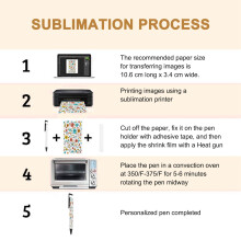 Pack of 10 Sublimation Pen Blanks with Shrink Wrap Coated Aluminum Tube Body for Sublimation Printing Ballpoint Pens