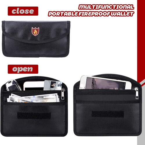 Fireproof File Organizer Bags,Fireproof and Waterproof Document Box with Money Bag, Fireproof Safe Bag with Lock 2