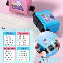 Math Roller Stamp - 4PCS Roller Digitale Onderwijsstempel (Optellen, Aftrekken, Vermenigvuldigen en Delen)