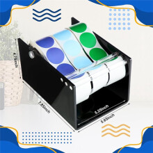 3 Disks Label Dispenser for Rolls of Sticker Labels Acrylic Adjustable Label Holder Sticker Dispenser Black