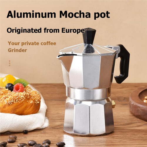 Aluminum Moka Pot, Espresso Machine, Home Coffee Maker, Small Octagonal Coffee Maker for Office Use. B 2