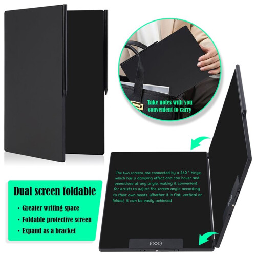 14.3-Inch Folding LCD Handwriting Writing Tablet with Split Screen Erasable Electronic Drawing Board and Note Book 2