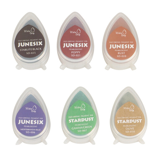32 Colors Multi-Colored Water Drop Inkpad Set Glitter Effect for Scrapbooking Rubber Stamps Ink Pad Template Coloring 2