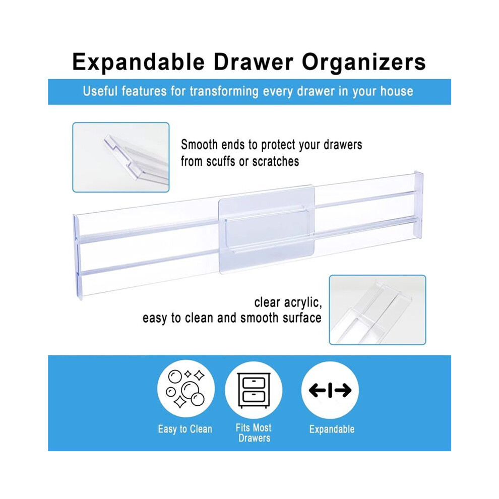 Tauoh Drawer Wardrobe Dividers Organizers Expandable From Kitchen Drawer Organizer,Clear Plastic Partition Plate Tools