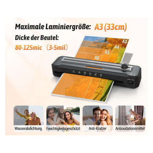 A3/A4 Plastic Sealing Machine Safe Constant Temperature Multi-Specification Photo Cold/Hot Laminator Machine EU Plug 2
