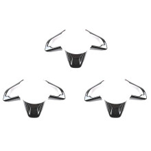 3X Car Steering Wheel Decoration Cover Trim Stickers for Jimny 2019 2020 2021 Interior Accessories ,Carbon Fiber