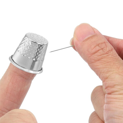 Sewing Thimble Finger Protector, 20 Pcs Metal Finger Shield Ring for Hand Sewing,  Accessories DIY Sewing Tools 2