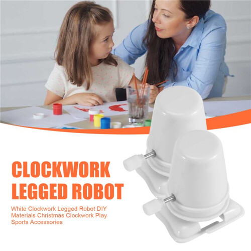 Witte Clockwork Legged Robot DIY Materialen Kerst Clockwork  Sports Accessoires 1