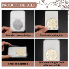 8 PièCes Support D'Affichage à Pression pour Dalle de Monnaie,ÉTuis à PièCes Blancs 37 mm pour BoîTe de PréSentation de PièCes Collection