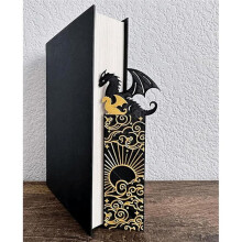 Marcadores de Livros de Dragão para Homens, Acessórios de Livros para Amantes da Leitura, Marcadores de Livros para Leitura de Dragões Pretos e