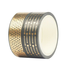 10 Rotoli di Nastro Adesivo Washi in Lamina D'Oro Nero Set di Carta per Mascheratura Adesiva per Scrapbooking Fai da Te