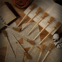 14PCS Witch Broom Stick Pencils Halloween Wizard Wand Pencils for Theme Party Gift Goodie Bag Fillers