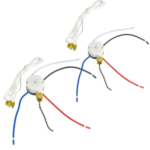 Ceiling Fan Pull ,ZE-208S E89885 3 Speed 4 Wire Fan  Pull Chain Cord  Fan Lights  Replacement