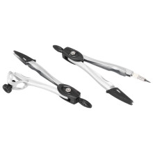 Geometrie Kompass Set 10 Teiliges Schul Mathematik Winkel Messer Set Lineale für SchüLer Mathematik und Ingenieurwesenim Trage Tasche, Grau