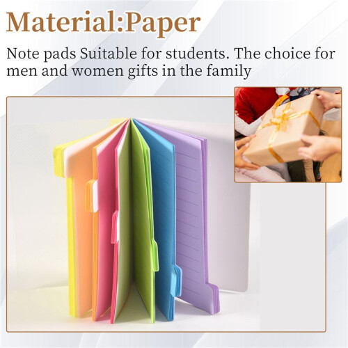Sticky Notes Divider Sticky Notes Tabs ,Tabbed Self-Stick Lined Bright Colors Notepad, 4X6Inch,2 Pcs 120 Index Notes