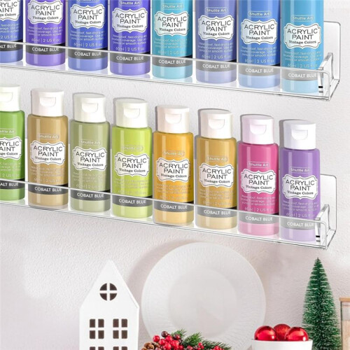 Transparent Paint Storage Box Wall-Mounted, Miniature Paint Rack, Paint Rack Organizer,  Paint Storage Rack