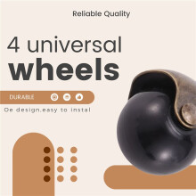 Ruote con Rotelle un Sfera da 1,5 Pollici per Rotelle per Mobili Set di 4 con Sostituzione 'Inserto Della Presa del Manicotto Dello Stelo di
