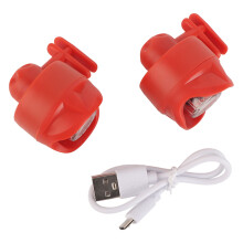 2Pcs USB Rechargeable Shoes Headlights for Night Running, Cycling, Walking, Red