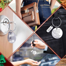 72pcs Engravable Keychain Blanks Stainless Steel Blank Key Stamping Tags Round Engravable Key Tags with Hole