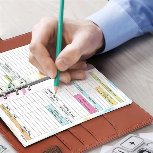A6 Budget Planner Refill 82 Sheets Monthly Weekly Planner Notepad 6 Hole for A6 Binder Cover Save B 2