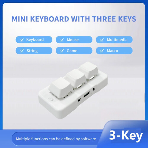MK321BT 3-Key  Customized Mechanical Keyboard   USB+BT Dual-Mode Connection for Game Multimedia,White 2