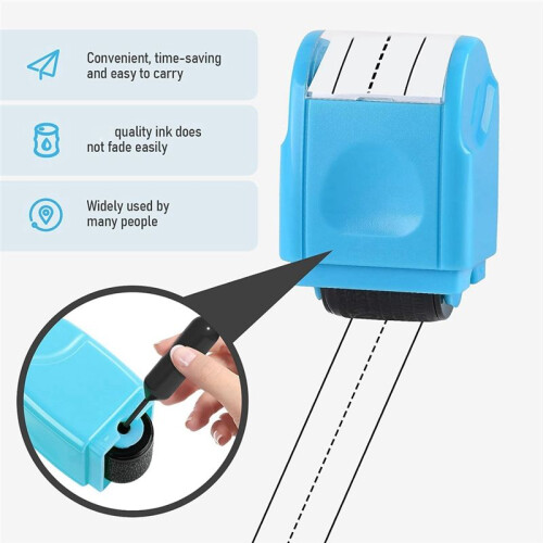 2PCS Dashed Handwriting Lines Roller Stamp, Self-Inking Practice  Roller Stamp with 3 Refills, 2