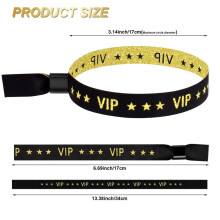 100 Pack VIP Cloth Event Wristband, Solid Color Cloth Wristbands, Color Wristbands for Activities, Parties ( Black)