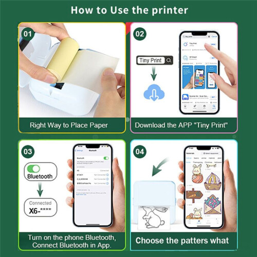 Printer  Sticker Printer Maker Thermal Printer,  Wireless Portable Phone Printer, Small Pocket Printer 2