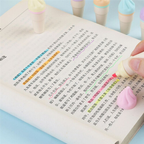 Cute Ice Cream Cone Markers & Highlighters Set, Multicolored Pens 2