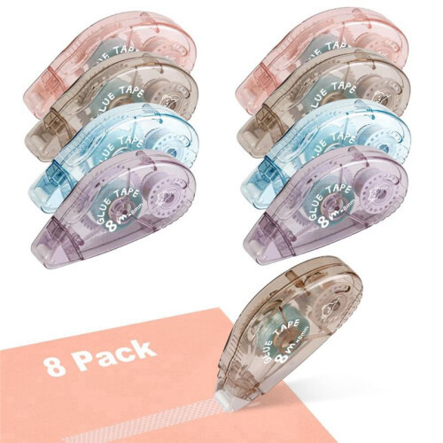 Double Sided Tape Roller - 8 Pack Adhesive Scrapbook Glue Tape Runner Roller (8mm X 210Ft) 1